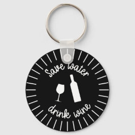 Llavero Divertido juego de palabras clave Save Water Drink