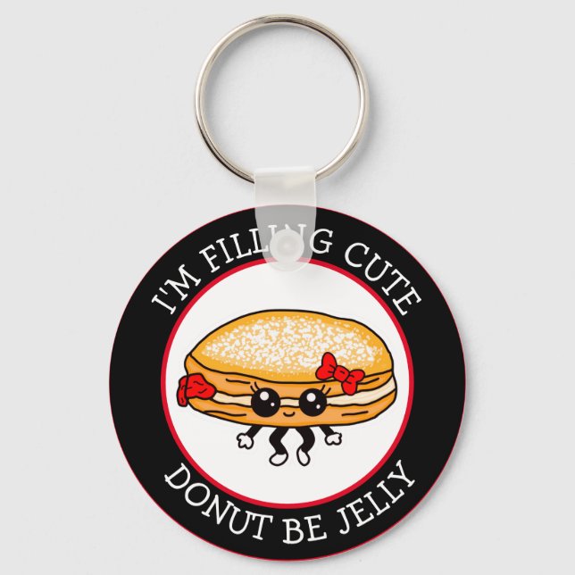 Llavero Divertido Kawaii Style Jelly Donut Puns Keychain (Anverso)