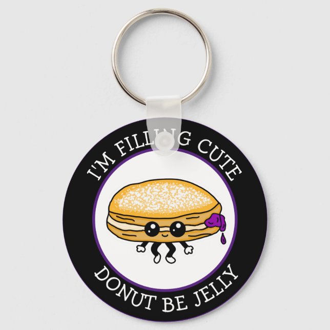 Llavero Divertido Kawaii Style Jelly Donut Puns Keychain (Anverso)