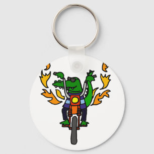 Llavero Divertido lagarto en motocicleta