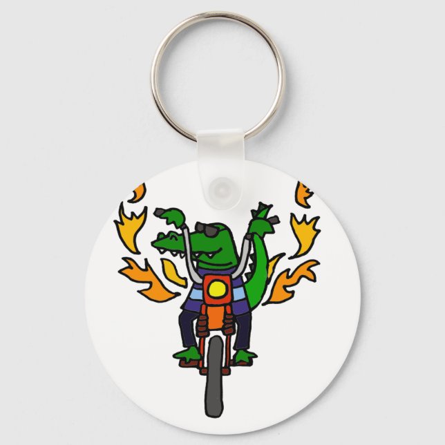 Llavero Divertido lagarto en motocicleta (Anverso)