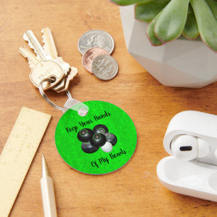 Llavero Divertido Mano Fuera De Mis Bolas De Césped, Anill