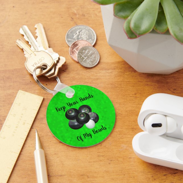 Llavero Divertido Mano Fuera De Mis Bolas De Césped, Anill (Escritorio )