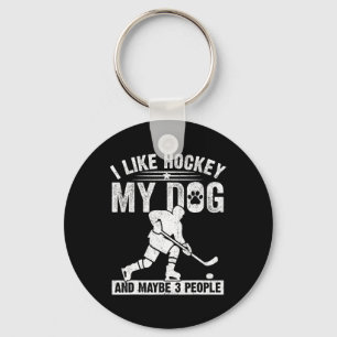 Llavero Divertido Me Gusta El Hockey Mi Perro Y Quizás 3 P