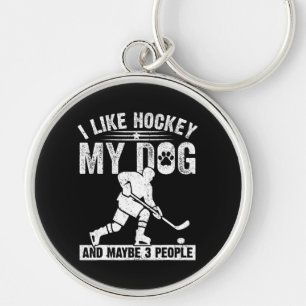 Llavero Divertido Me Gusta El Hockey Mi Perro Y Quizás 3 P