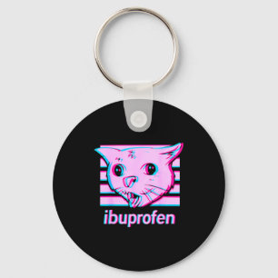 Llavero Divertido meme de gato con ibuprofeno y cara felin