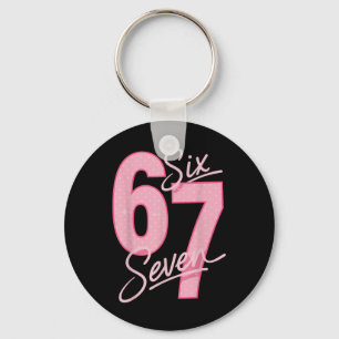 Llavero Divertido Meme Rosa Lindo 67 Seis Siete Mujeres Ch