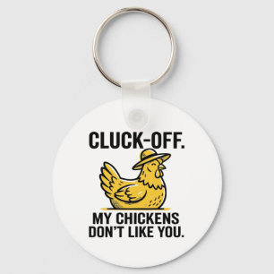 Llavero Divertido Minimalista Amante del Pollo Cluk Off Vi