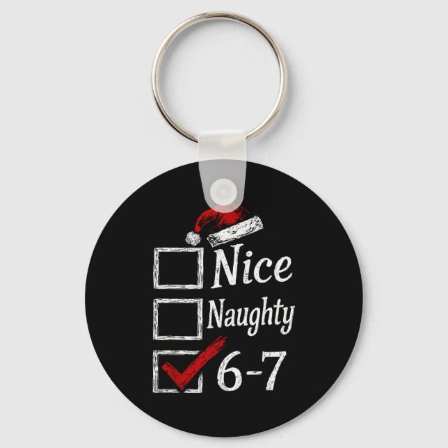 Llavero Divertido Nice Naughty 67 Navidad Brainrot  (Anverso)