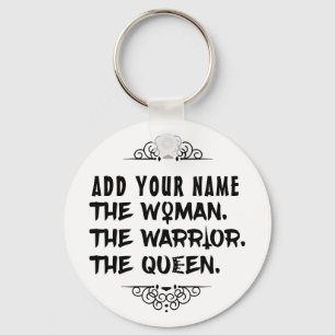 Llavero Divertido nombre personalizado a la mujer guerrera