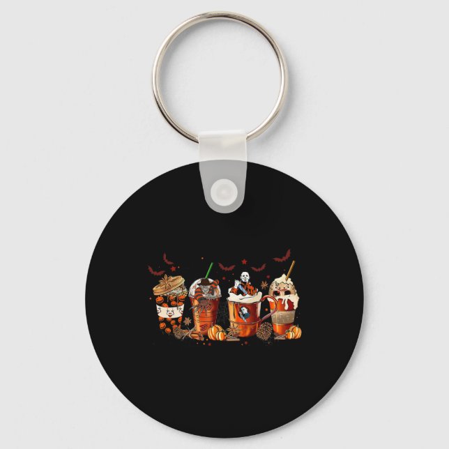 Llavero Divertido otoño otoño otoño horror horror latte ca (Anverso)