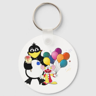 Llavero Divertido pingüino y personalizado de payasos