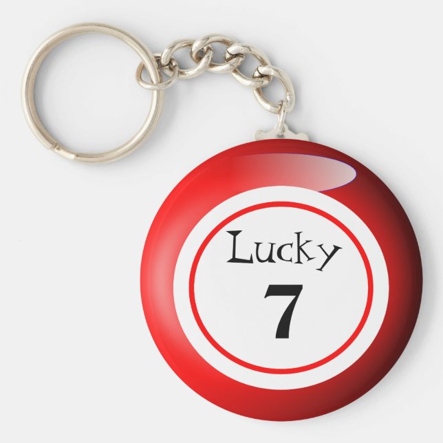 Llavero Divertido Red Lucky Number Bingo Ball Tema (Frente)