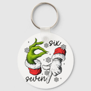 Llavero Divertido Seis Siete 67 Meme 6 7 Navidad Elfo Mano