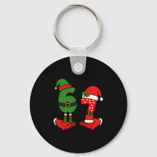 Llavero Divertido Seis Siete 67 Meme 6 7 Navidad Elfo Mano