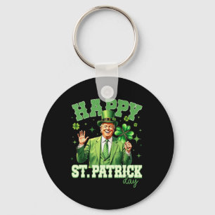Llavero Divertido Trump Día de San Patricio Trébol Afortun