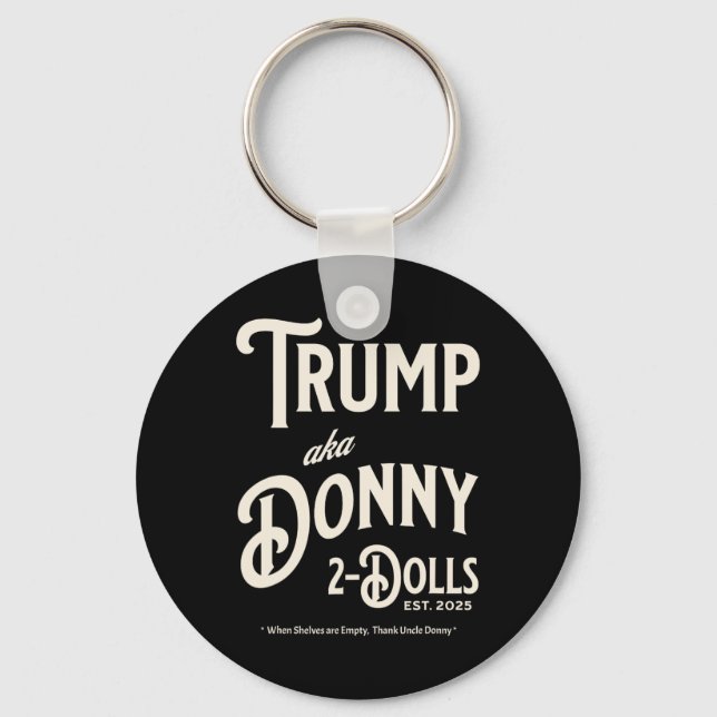 Llavero Divertido Trump Donando Dos Muñecas A Dos Muñecas  (Anverso)
