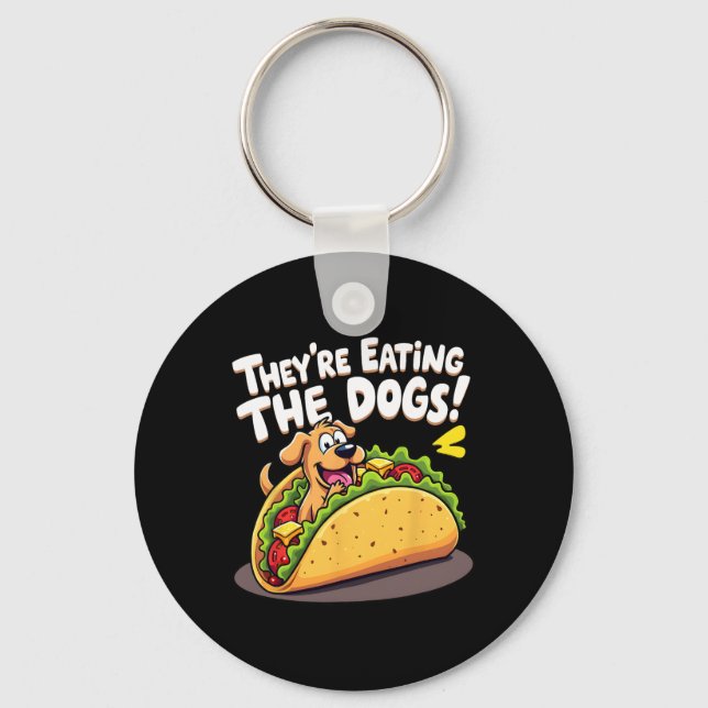 Llavero Divertido Trump Están Comiendo Los Perros Los Gato (Anverso)