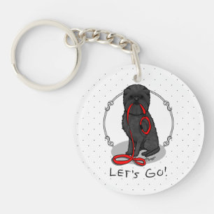 Llavero Divertido ¡Vamos! Pasear Affenpinscher (Negro Natu