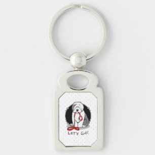 Llavero ¡Divertido Vamos! Walk Old English Sheepdog (Gris 