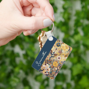 Llavero Divertido Violeta Púrpura Batik Círculos Patrón de