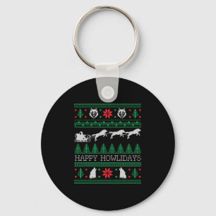 Llavero Divertido Wolves Lover Lover Navidades feos Sweate