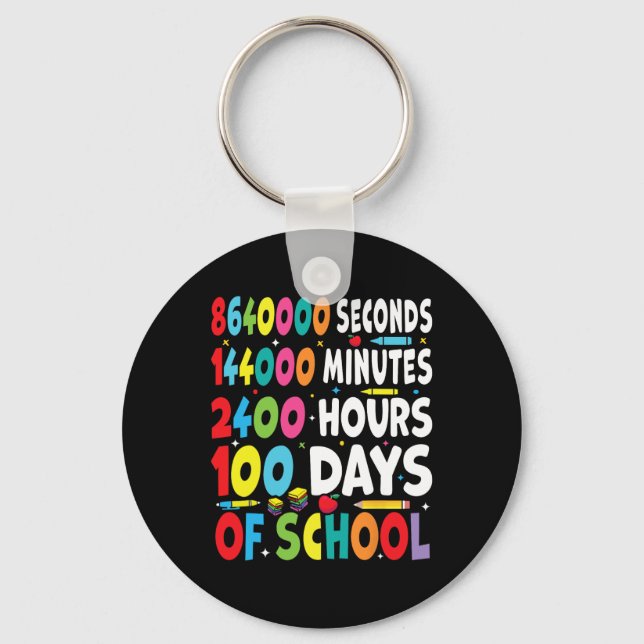 Llavero Divertidos 100 Días De Trato Escolar Para Math Tea (Anverso)