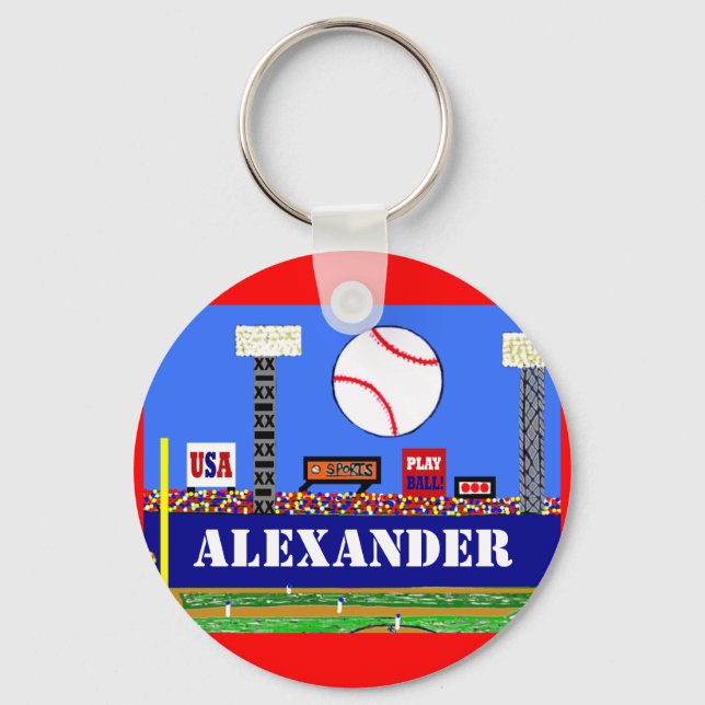 Llavero Divertidos niños Deportes Béisbol Keychain Party F (Anverso)