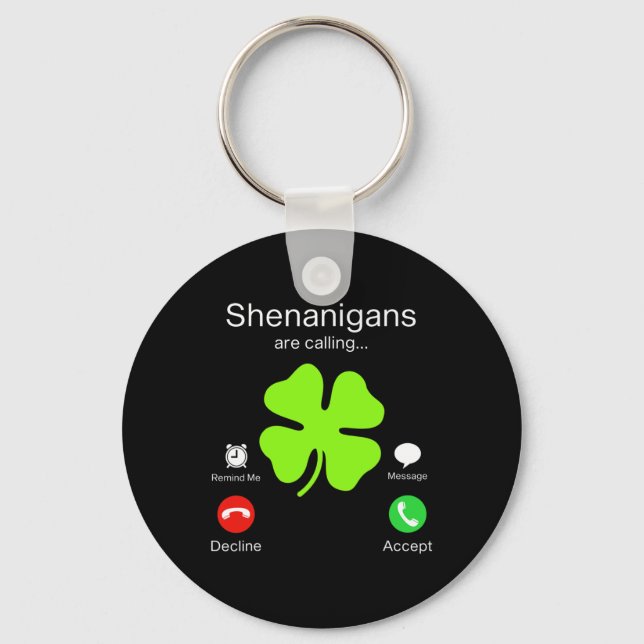 Llavero Divertidos Shenanigans llaman irlandeses a Día de  (Anverso)