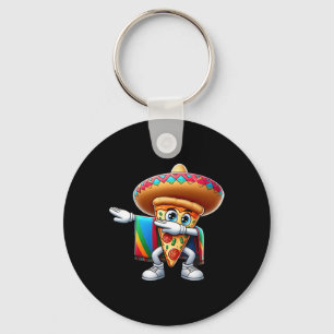 Llavero Diviértete Bailando Dabbing Pizza Mexicana Amante