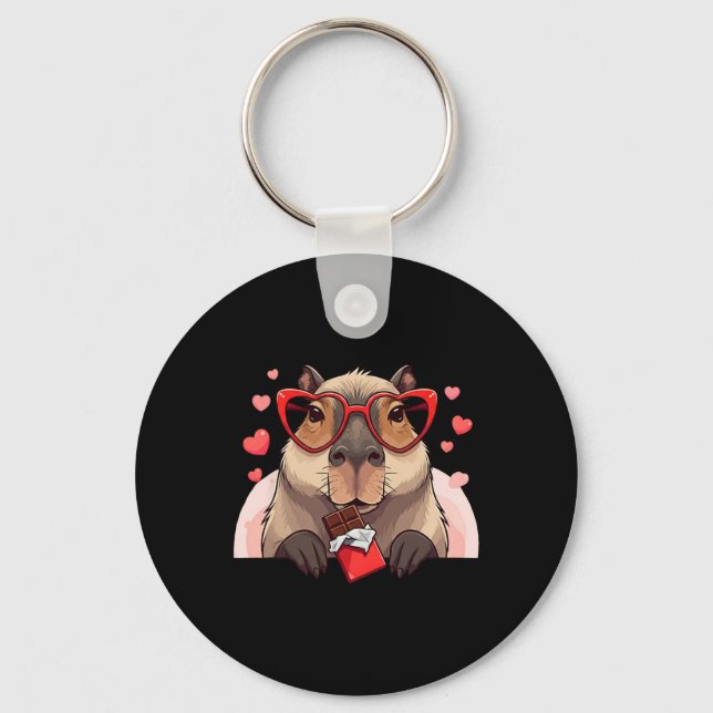 Llavero Diviértete Capybyra Corazón Chocolate San Valentín (Anverso)