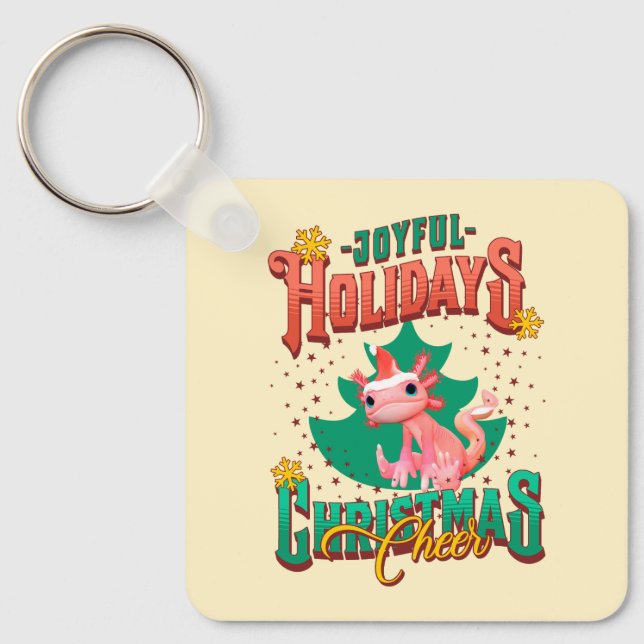 Llavero Diviértete con Axolotl Alegres Fiestas Navideñas S (Anverso)
