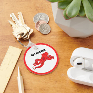 Llavero Diviértete con Kraken Pulpo Rojo Retro Dibujos Ani