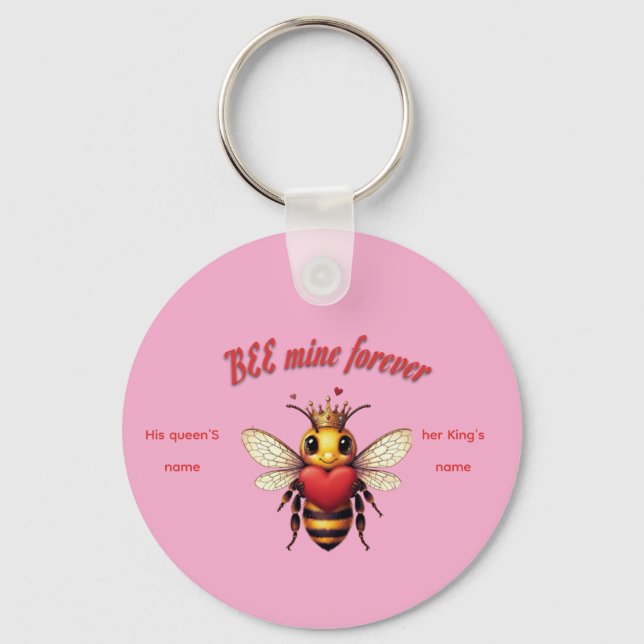 Llavero Diviértete con un Valentín de Abeja con Puns  (Anverso)