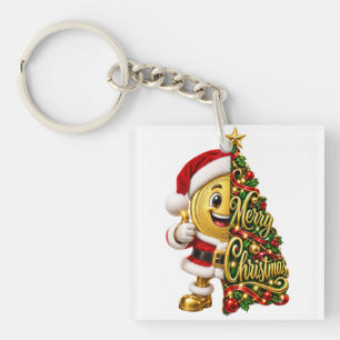Llavero Diviértete Moneda de Oro Santa Feliz Navidad Fiest