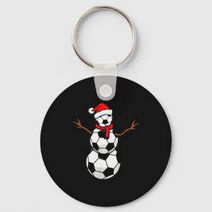 Llavero Diviértete Navidad Fútbol Santa Muñeco de nieve