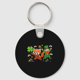 Llavero Diviértete Panda Rojo Trébol Día de San Patricio M