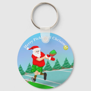 Llavero Diviértete Santa jugando Pickleball Merry Volley N