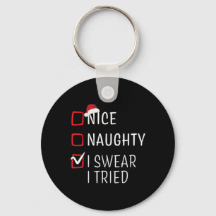 Llavero Diviértete Travieso Agradable Navidad Familia Pija