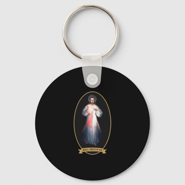 Llavero Divina misericordia, Jesús que confío en ti (Anverso)