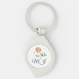Llavero DIY Keychain rosa Personalizado de flores Texto, N