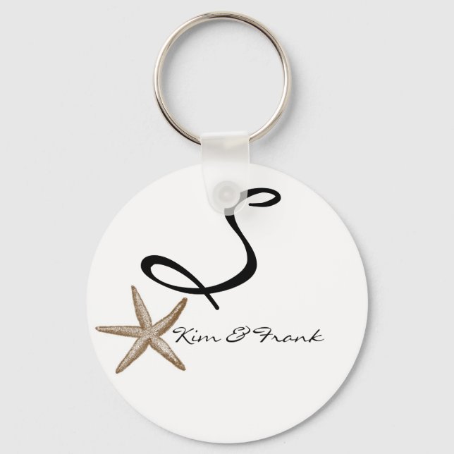 Llavero DIY Simple Starfish Monograma Keychain (Anverso)