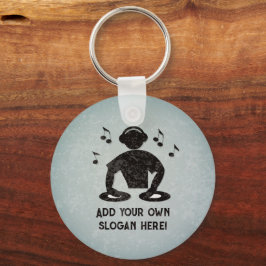 Llavero DJ - Jockey de disco - Tipo de sonido con el texto