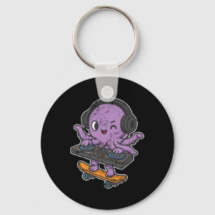 Llavero Dj Pulpo Skate Cartoon Retro