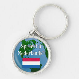 Llavero Do you speak Dutch? in Dutch. Flag & globe