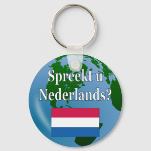 Llavero Do you speak Dutch? in Dutch. Flag & globe