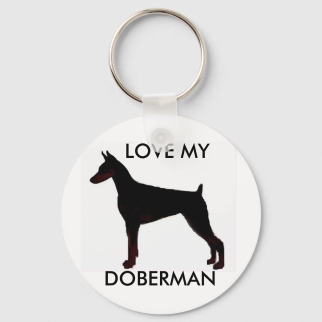 Llavero doberman negro, AMA MI, DOBERMAN (Anverso)