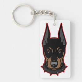 Llavero Doberman Pinscher Black & Red Dobermann