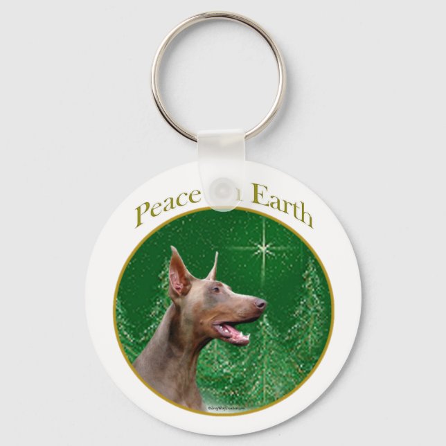 Llavero Doberman Pinscher (isabella) Peace (Anverso)