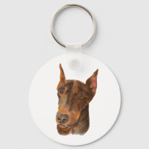 Llavero Doberman Pinscher Keychain Fob